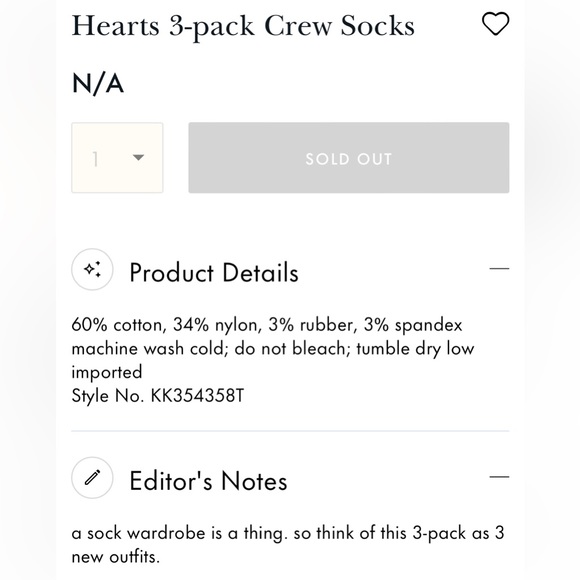 Kate Spade Hearts 3-Pack Crew Socks - Picture 10 of 10